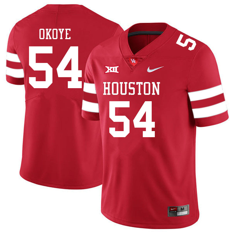 Men #54 Blake Okoye Houston Cougars College Big 12 Conference Football Jerseys Sale-Red